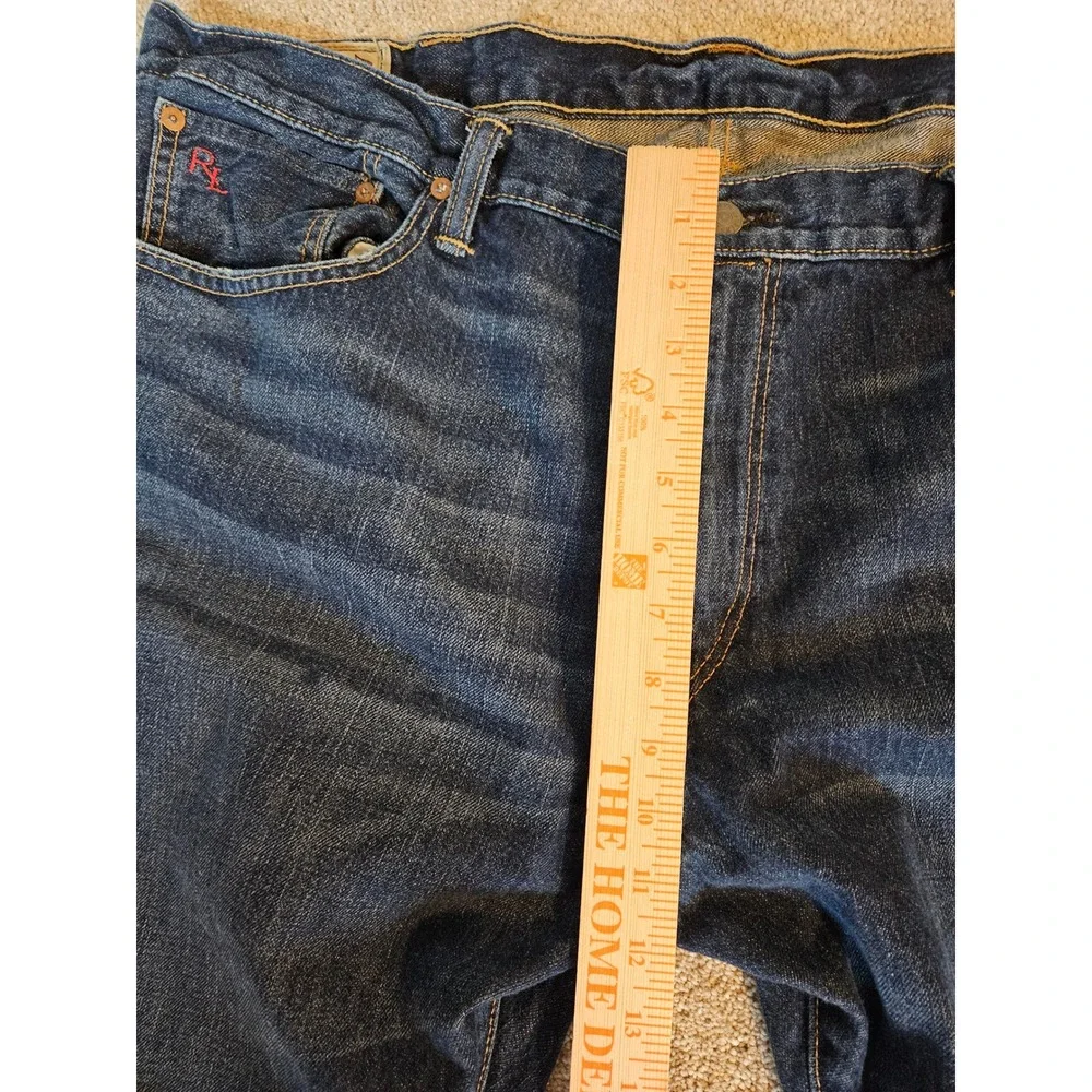 Polo Ralph Lauren Jeans Mens 42x32 Dark Wash Straight Authentic Dungarees‎ Good